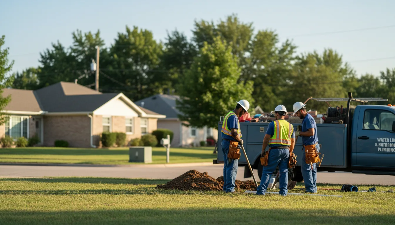 Residential water line and bathroom plumbing service in Sangerfield, NY